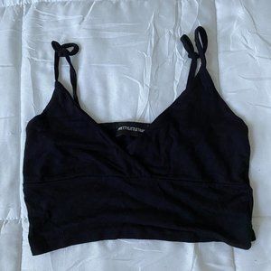 PLT Black Criss Cross Crop Top